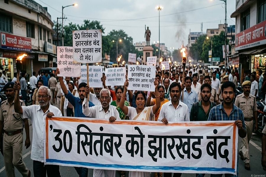 30 सितंबर को झारखंड बंद का आह्वान, आज रांची में निकलेगा मशाल जुलूस