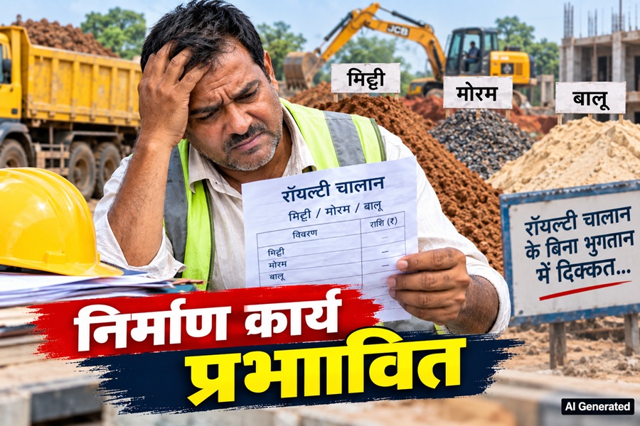 मिट्टी मोरम का नहीं मिल रहा चालान, भुगतान के लिए ठेकेदार परेशान और सरकार इत्मीनान