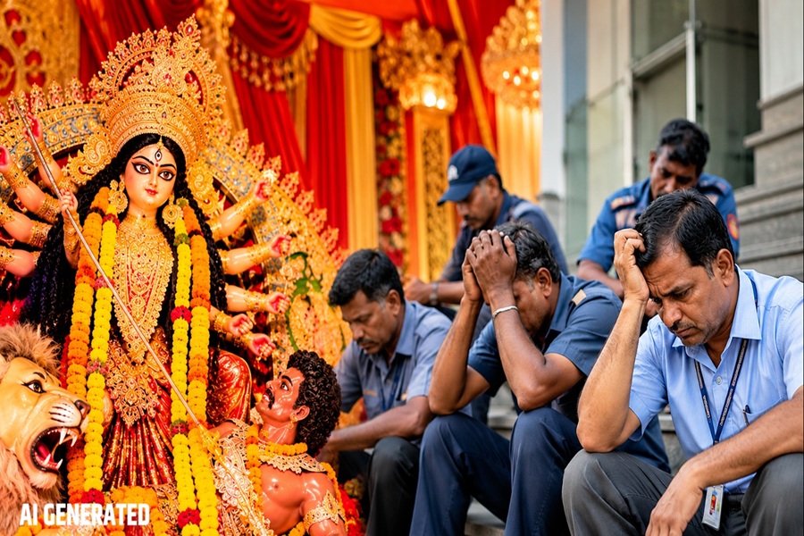 आउटसोर्स कर्मियों को दुर्गा पूजा में भी नहीं हो पाएगा मानदेय का भुगतान