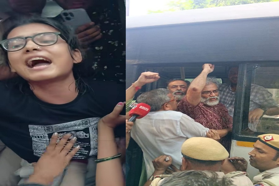 जंतर-मंतर पर चुनाव आयोग के खिलाफ प्रदर्शन, दीपांकर भट्टाचार्य और नेहा बोरा समेत कई प्रदर्शनकारियों को पुलिस ने हिरासत में लिया