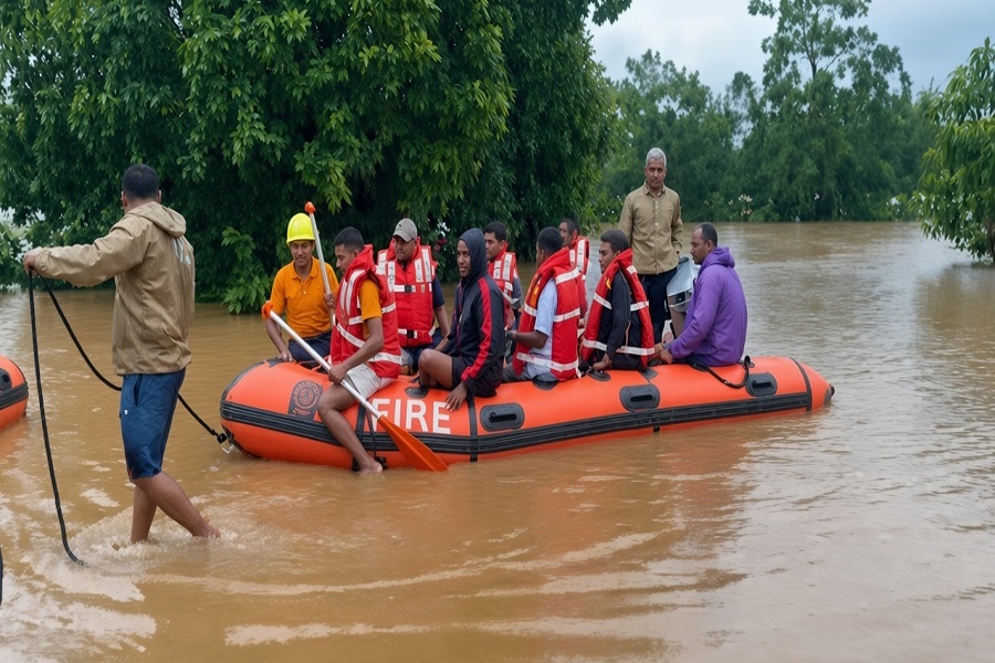 मल्कानगिरी में सफल रेस्क्यू ऑपरेशन, बाढ़ में फंसे 30 परिवार सुरक्षित निकाले गये