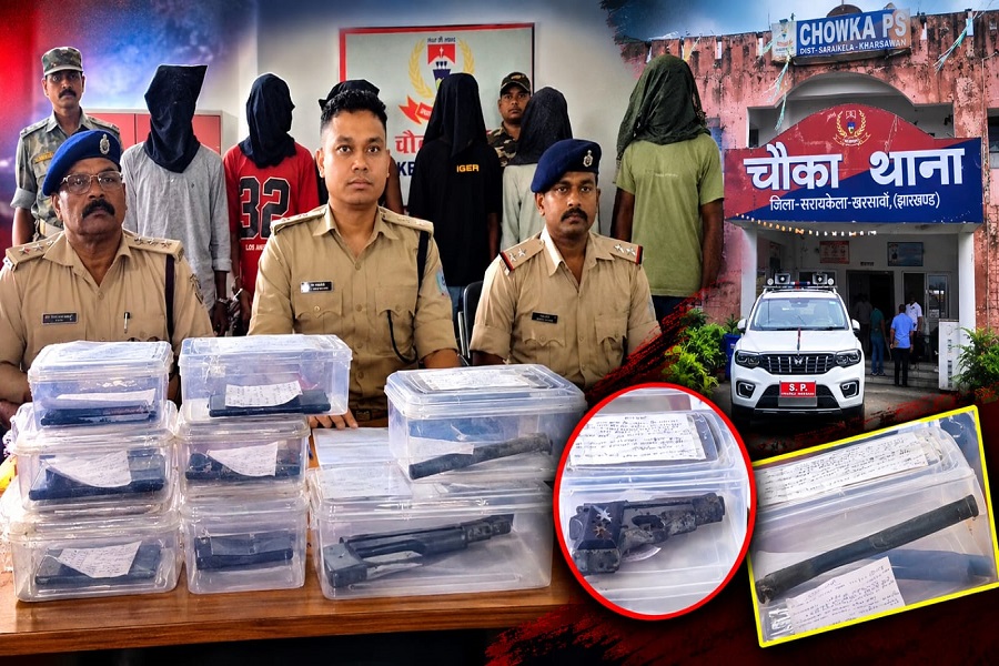 सरायकेला के बंद स्कूल में बन रही थी डकैती की योजना, हथियारों के साथ 6 आरोपी गिरफ्तार