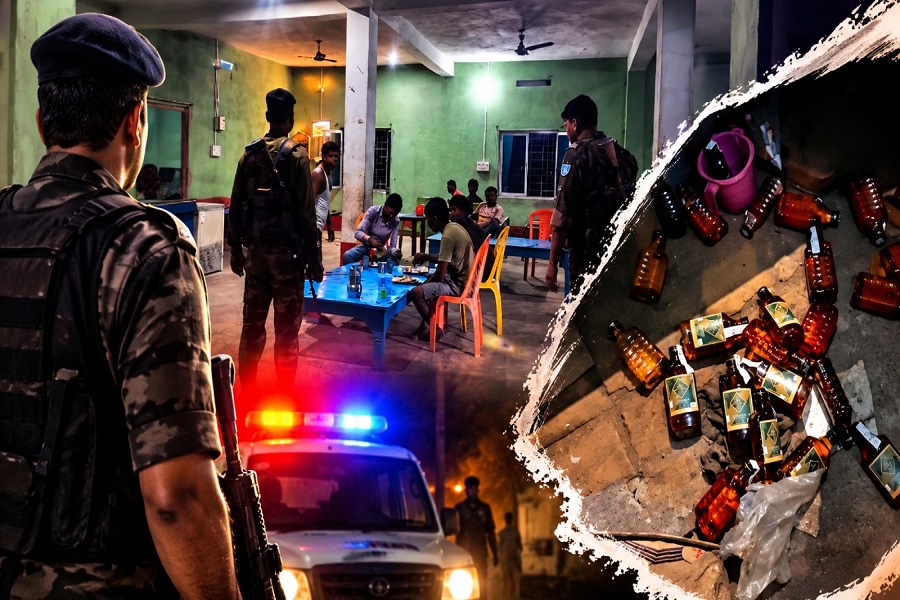 पलामू में रातभर चला पुलिस का विशेष चेकिंग अभियान, 11 होटल-ढाबों की जांच में जब्त की गई अवैध शराब