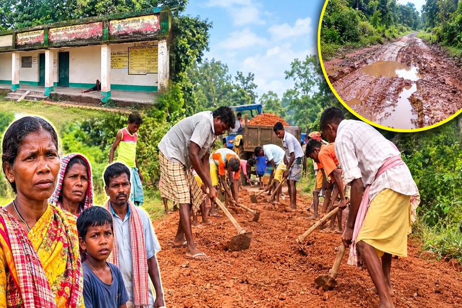 सरायकेला में 26 साल बाद भी बुनियादी सुविधाओं को तरस रहे 4 गांव, एंबुलेंस न पहुंचने पर ग्रामीणों ने खुद बनाई सड़क