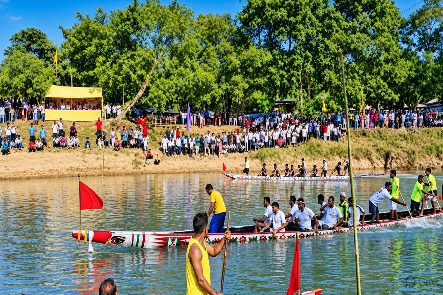 असम में पारंपरिक नाव दौड़ का रोमांच, नदी में उतरीं 9 नावें; विजेताओं को मिले नकद पुरस्कार