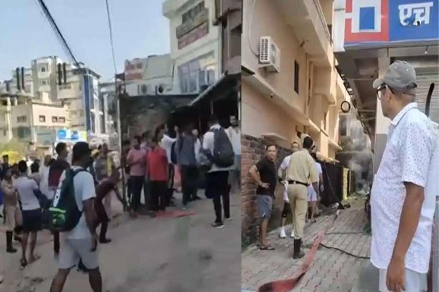 रांची में HDFC बैंक के ऊपर लगी अचानक आग