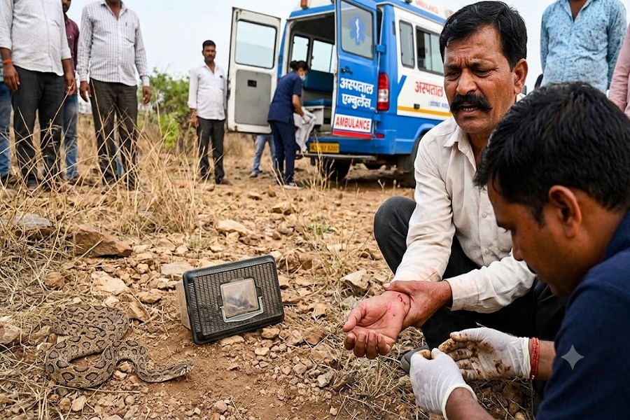 डिब्बे से निकला सांप, जिसने रेस्क्यू किया था उसी को डसा